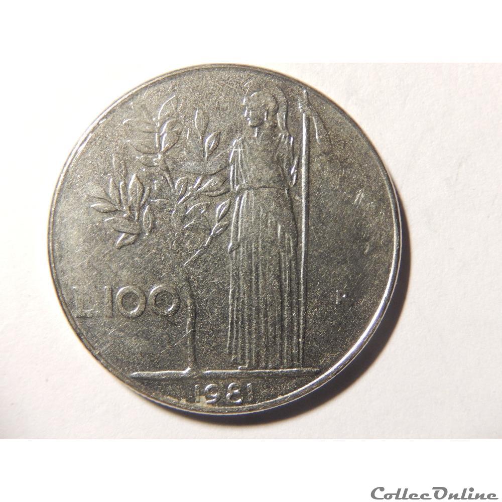 Italie, 100 lires 1981 monnaie monde italie 100 lires 1981