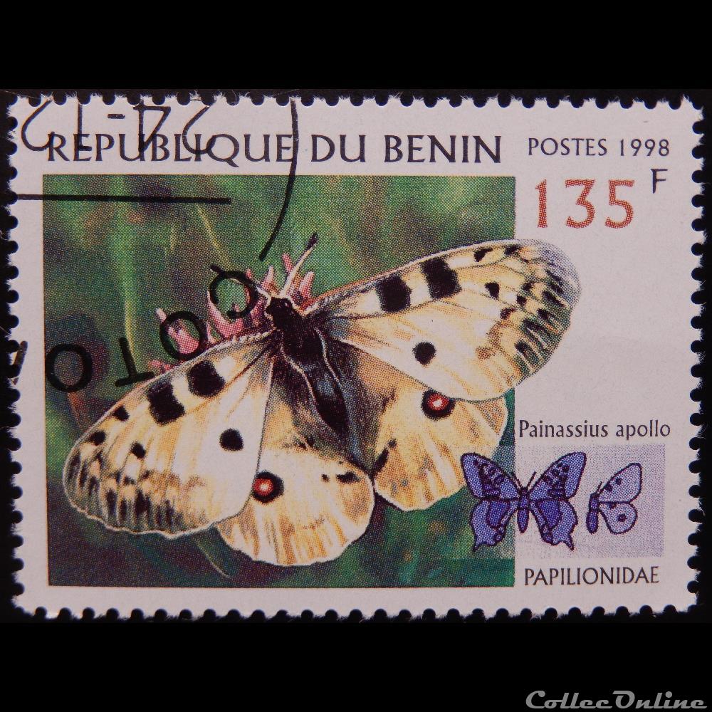 timbre afrique benin 00856 papillon apollon 135f de 1998