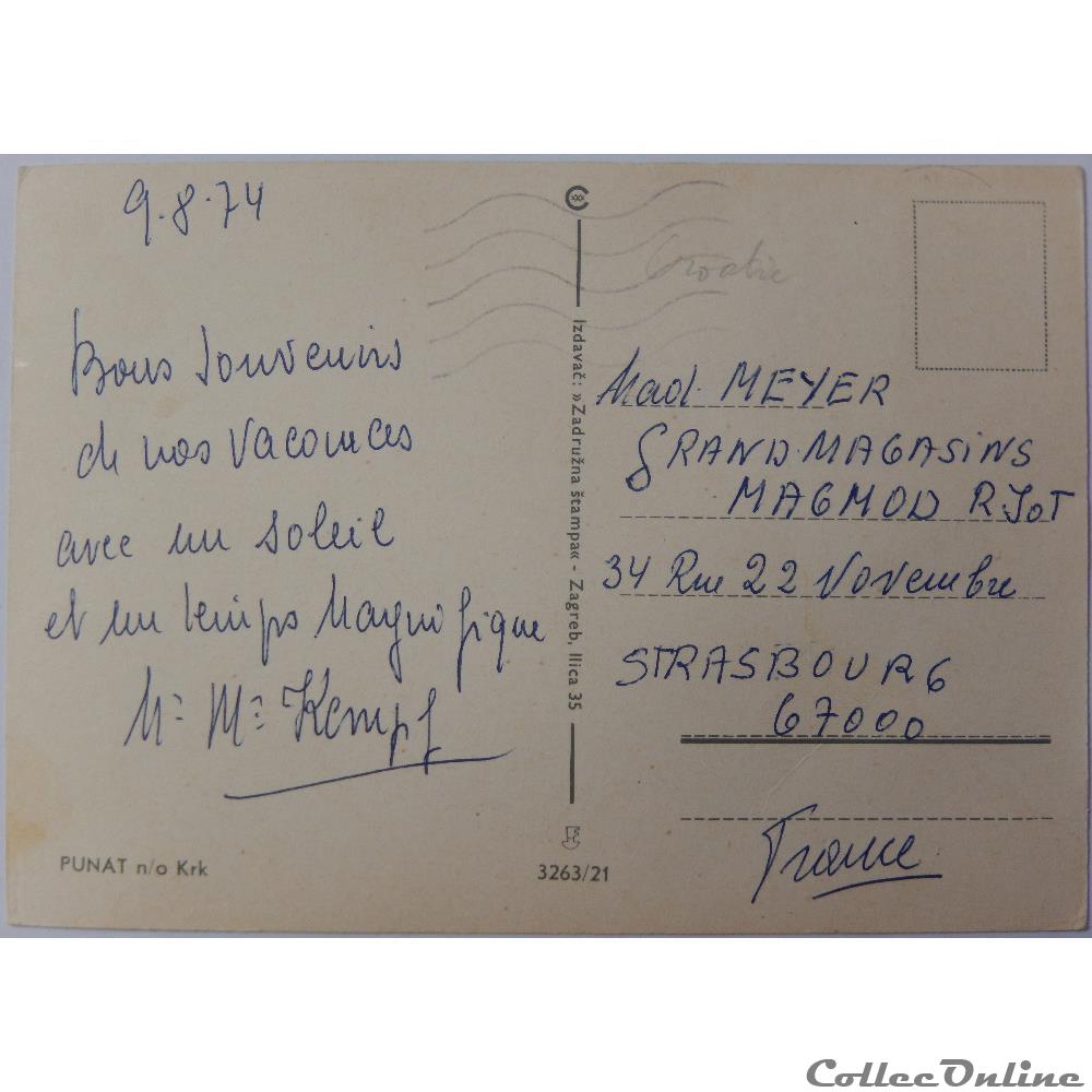 carte postale europe auvergne cpa de yougoslavie croatie punat