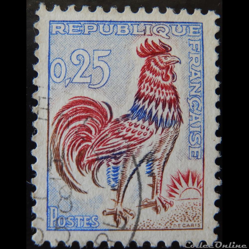 01331 Coq de Decaris 0F25 de 1962 timbre france 01331 coq de decaris 0f25 de 1962