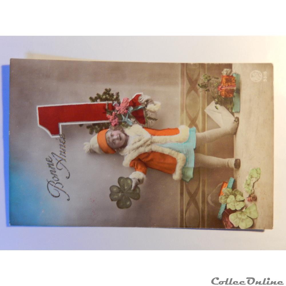 carte postale corse cpa de bonne annee enfant