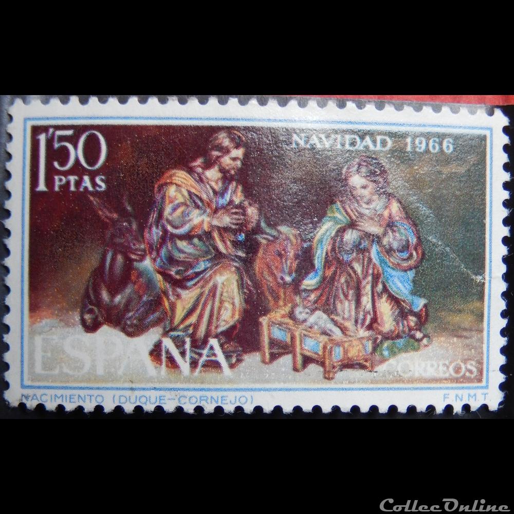 Espagne 01425 nativité 1.50Ptas de 1966 timbre europe espagne 01425 nativite 1 50ptas de 1966