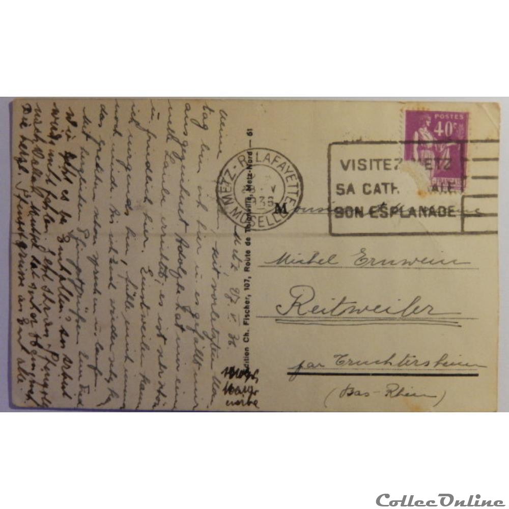 carte postale france lorraine cpa de moselle metz le jet eau de esplanade