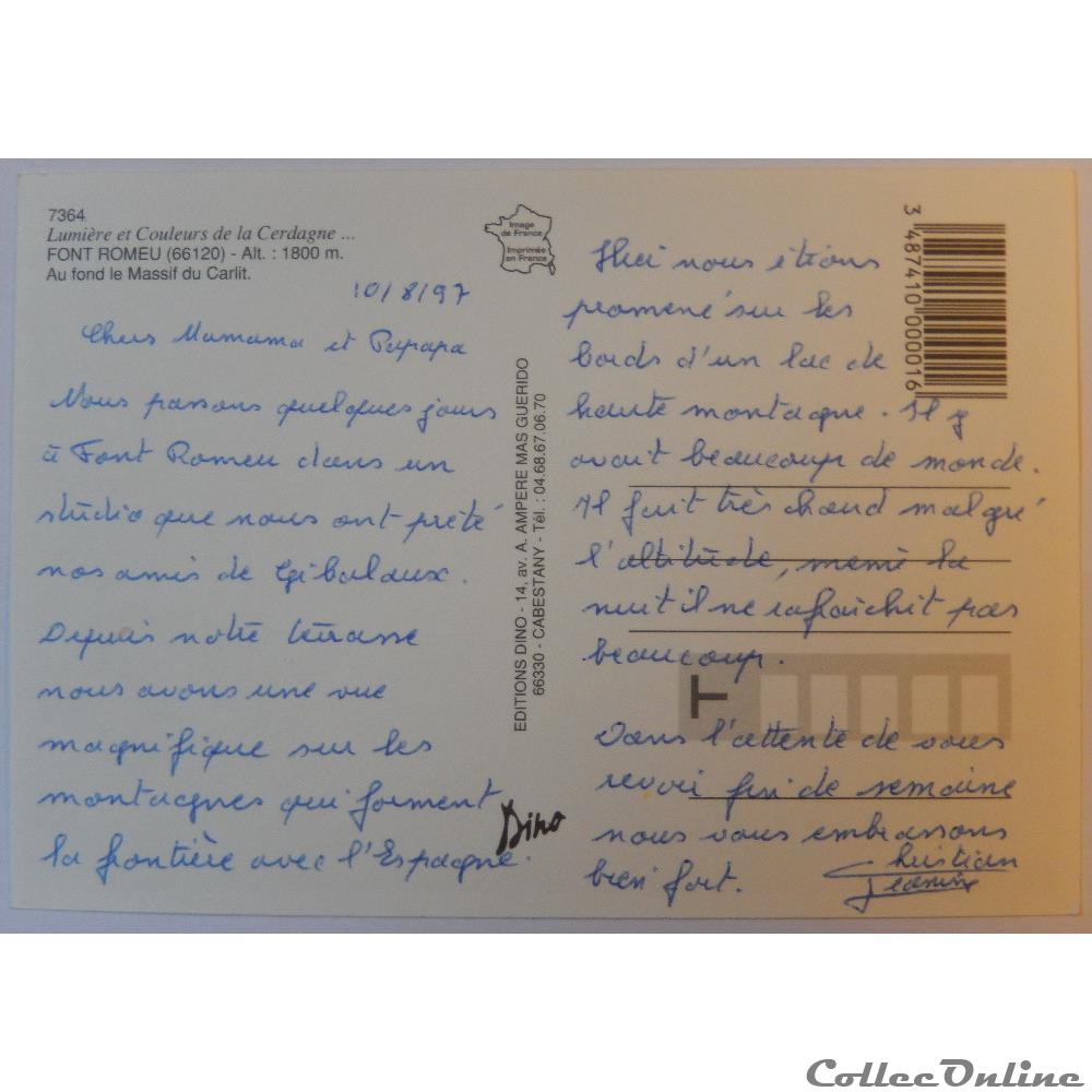 CP des Pyrénées-Orientales, Font-Romeu carte postale france midi cp des pyrenees orientales font romeu