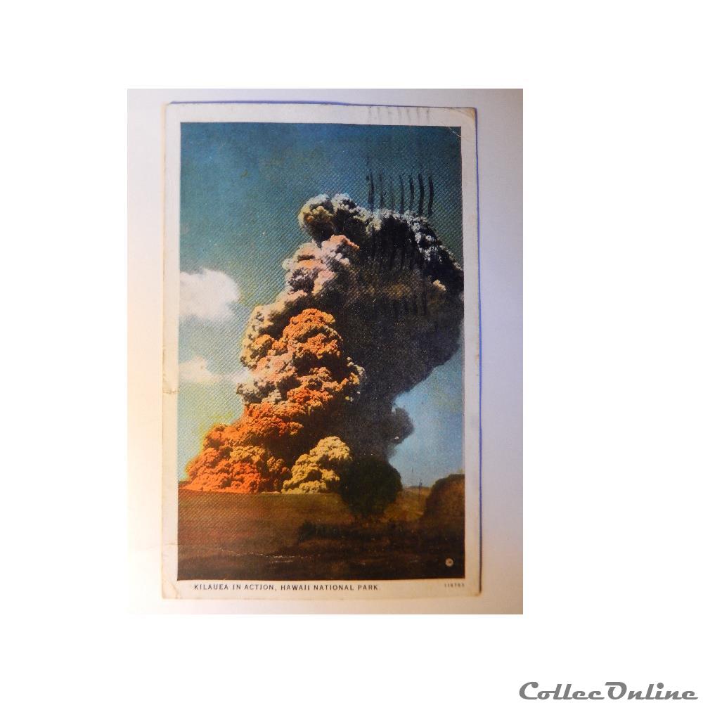 carte postale amerique basse normandie cpa de hawai le volcan kilauea en eruption parc national de hawaii