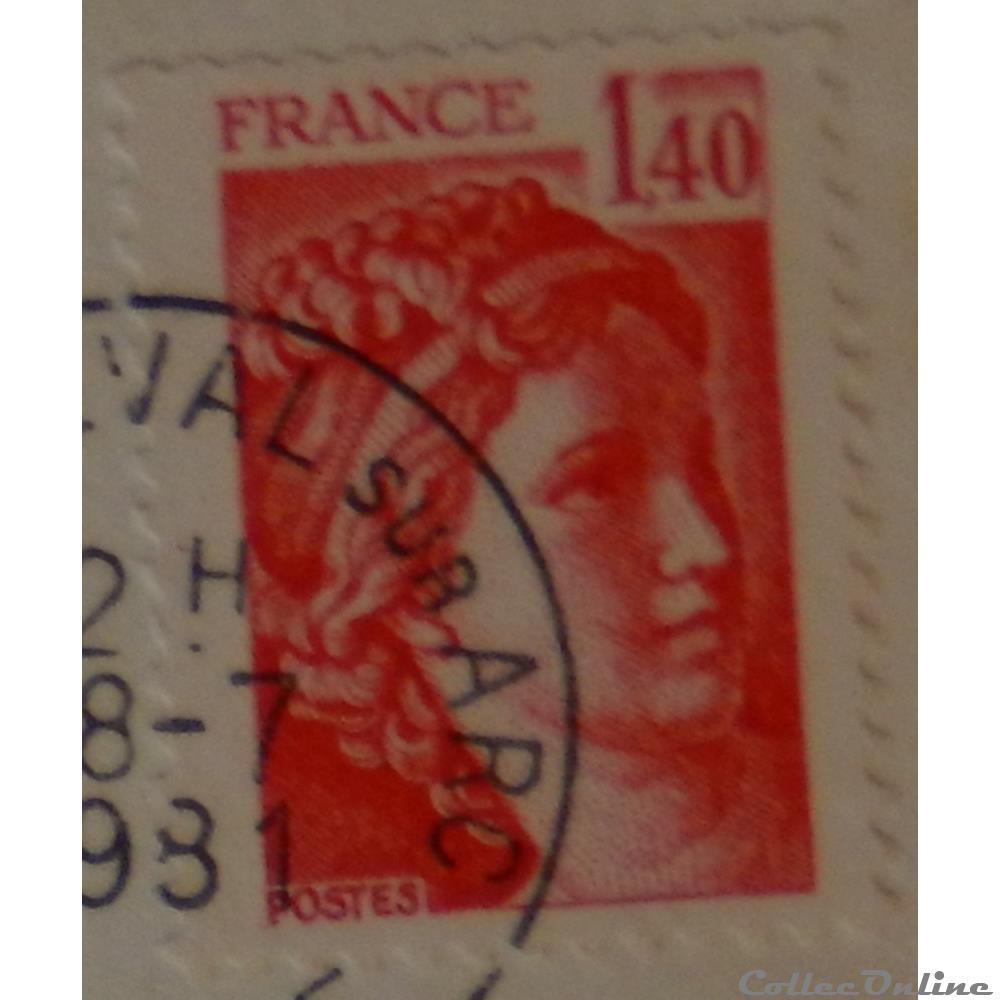 02102 Sabine 1F40 rouge de 1980 3 timbre france 02102 sabine 1f40 rouge de 1980