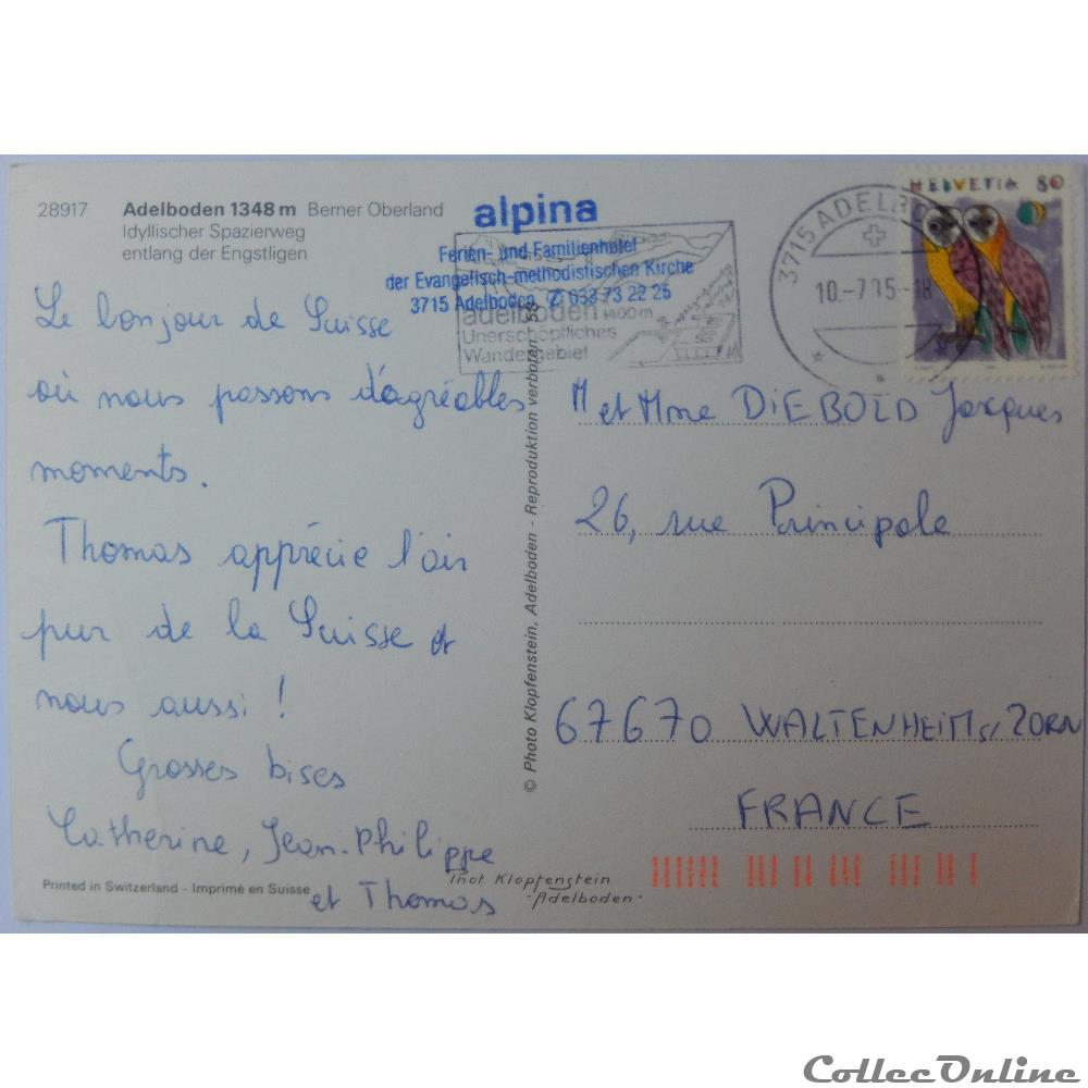 CP de Suisse, Berne, Adelboden carte postale europe poitou charente cp de suisse berne adelboden