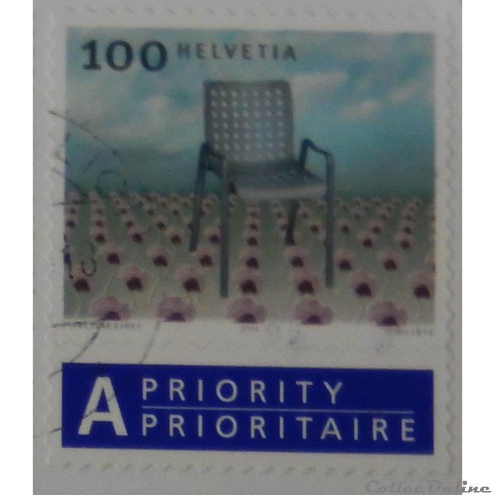 timbre europe suisse 01809 chaise 100cts de 2004
