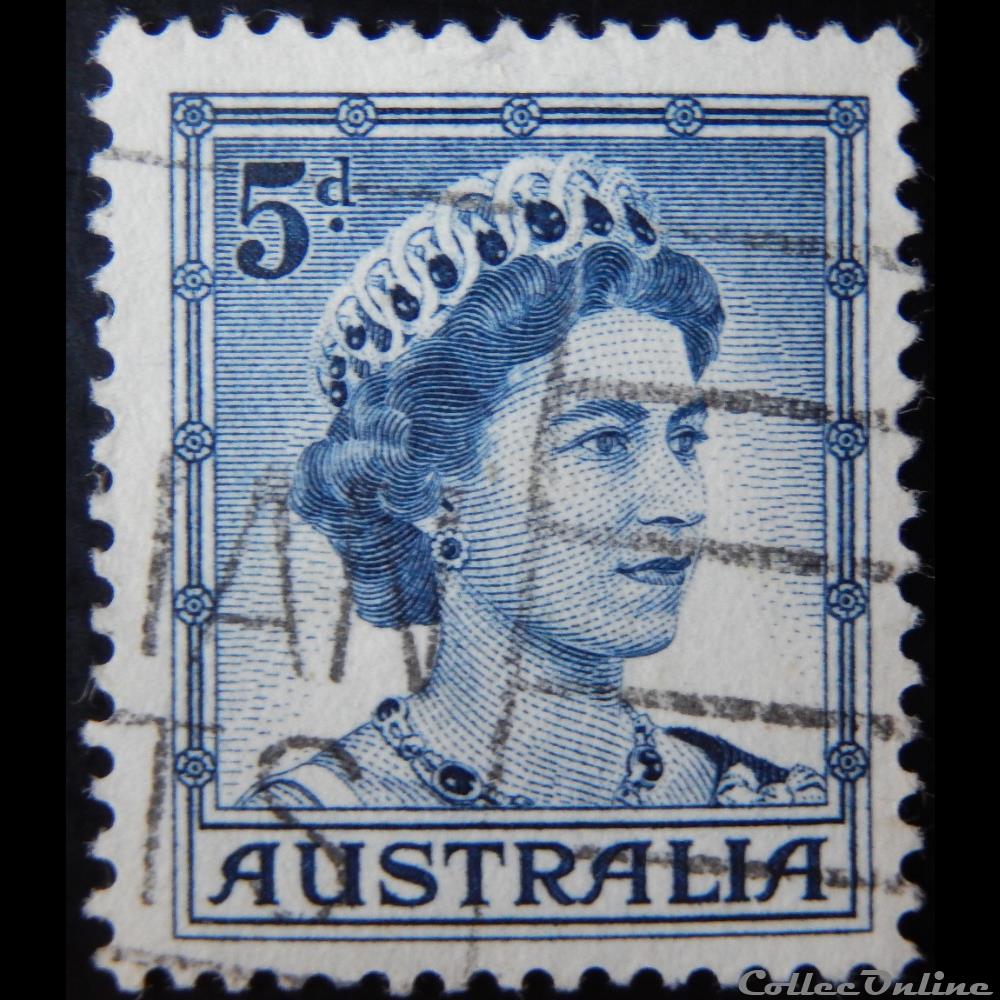 timbre oceanie australie 00253a reine elisabeth ii 5d de 1959
