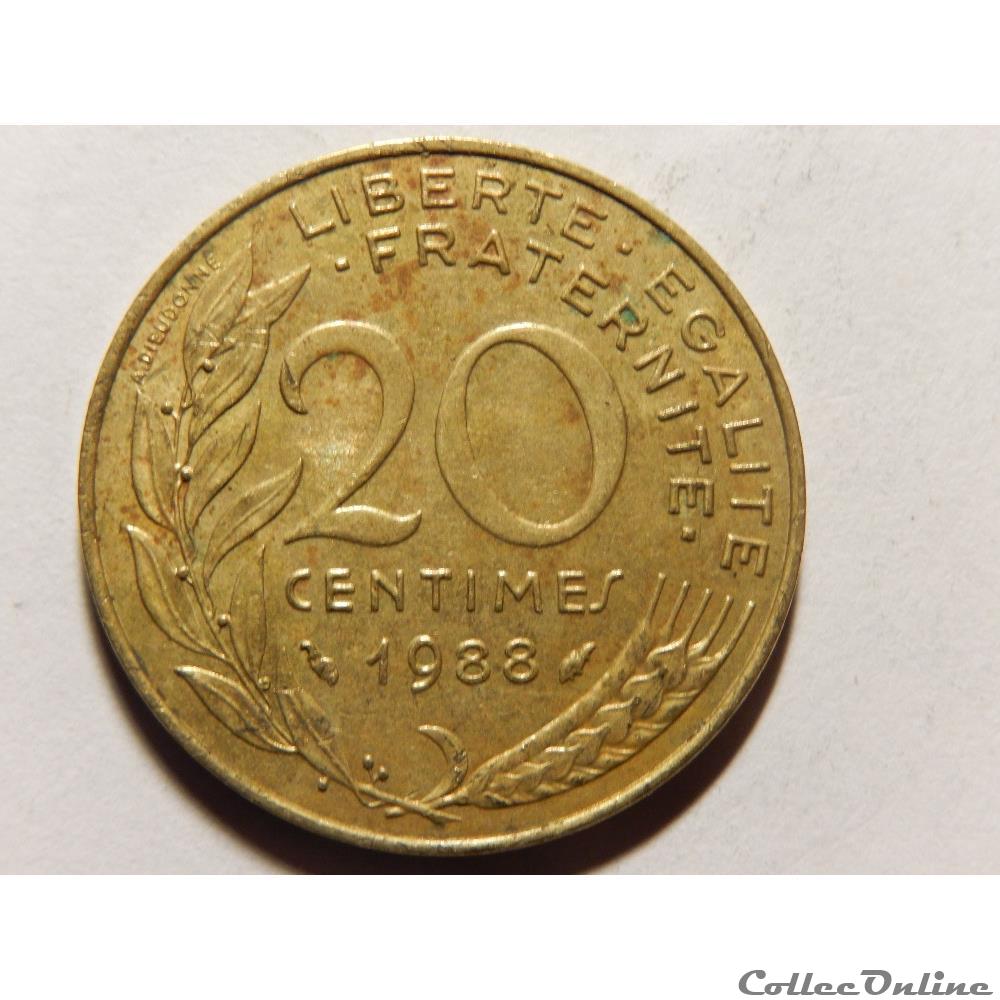 20 centimes Marianne 1988 monnaie france moderne 20 centimes marianne 1988