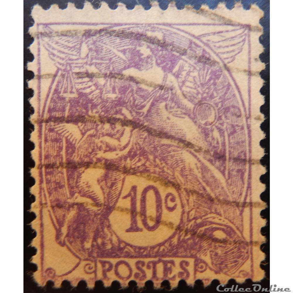 timbre france 00233 type blanc 10c violet type ii de 1929