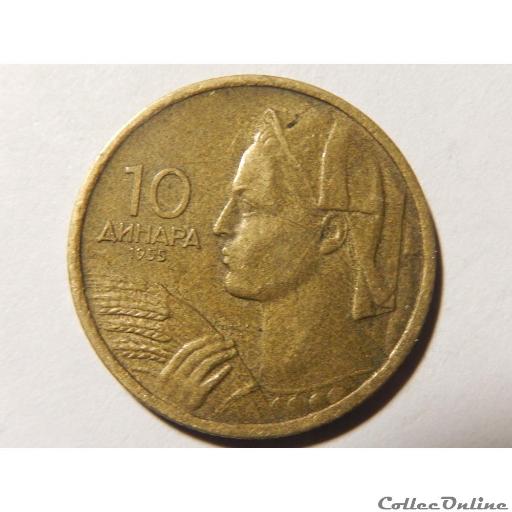 Yougoslavie, 10 dinara de 1955 monnaie monde yougoslavie 10 dinara de 1955