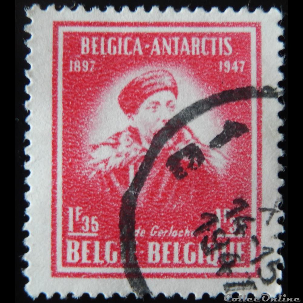 Belgique 00749 Adrien de Gerlach 1.35F de 1947 timbre europe belgique 00749 adrien de gerlach 1 35f de 1947