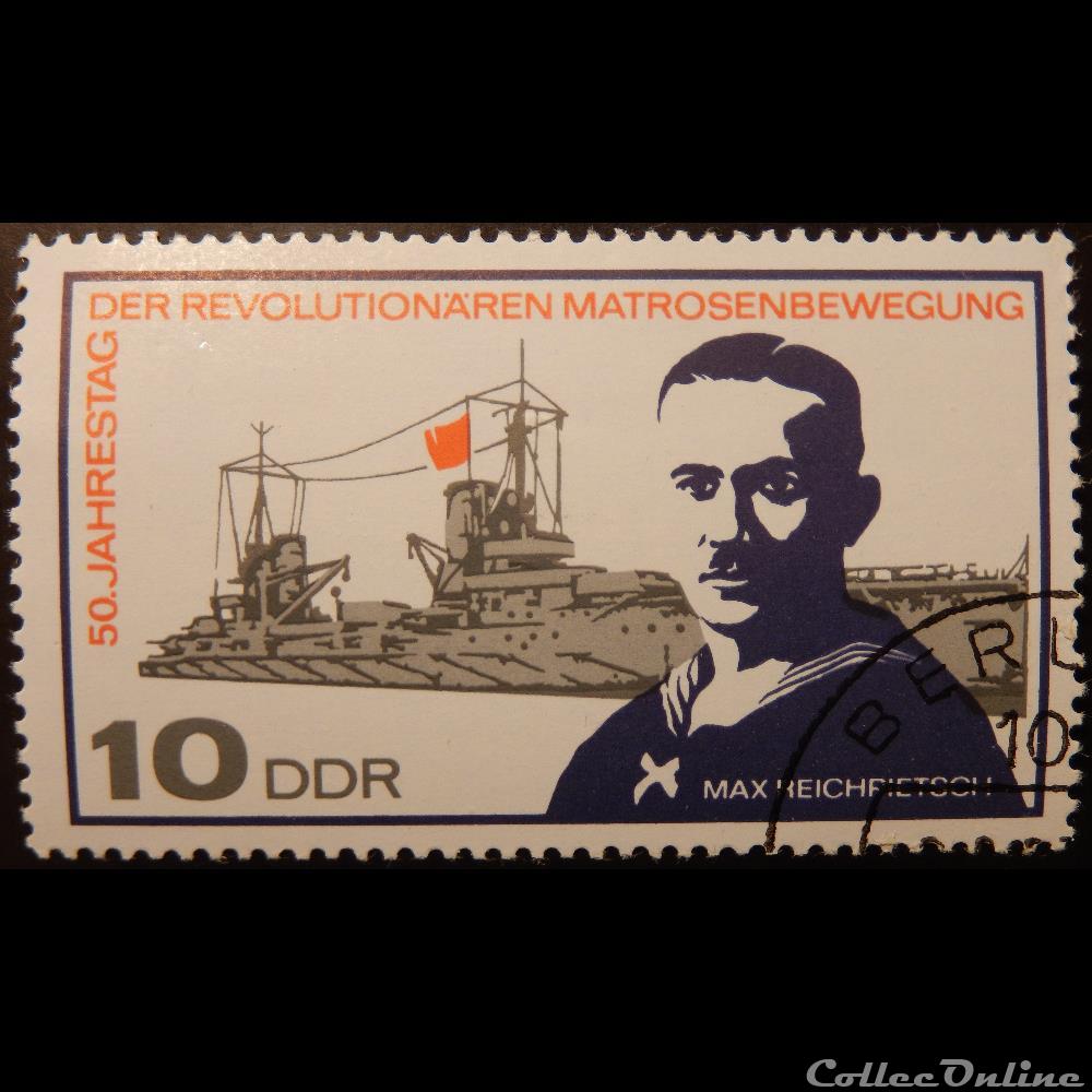 timbre europe allemagne rda 01003 max reichpietsch 10pf de 1967