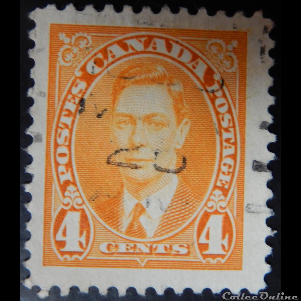 timbre amerique canadum canada 00193 roi george vi 4c de 1937