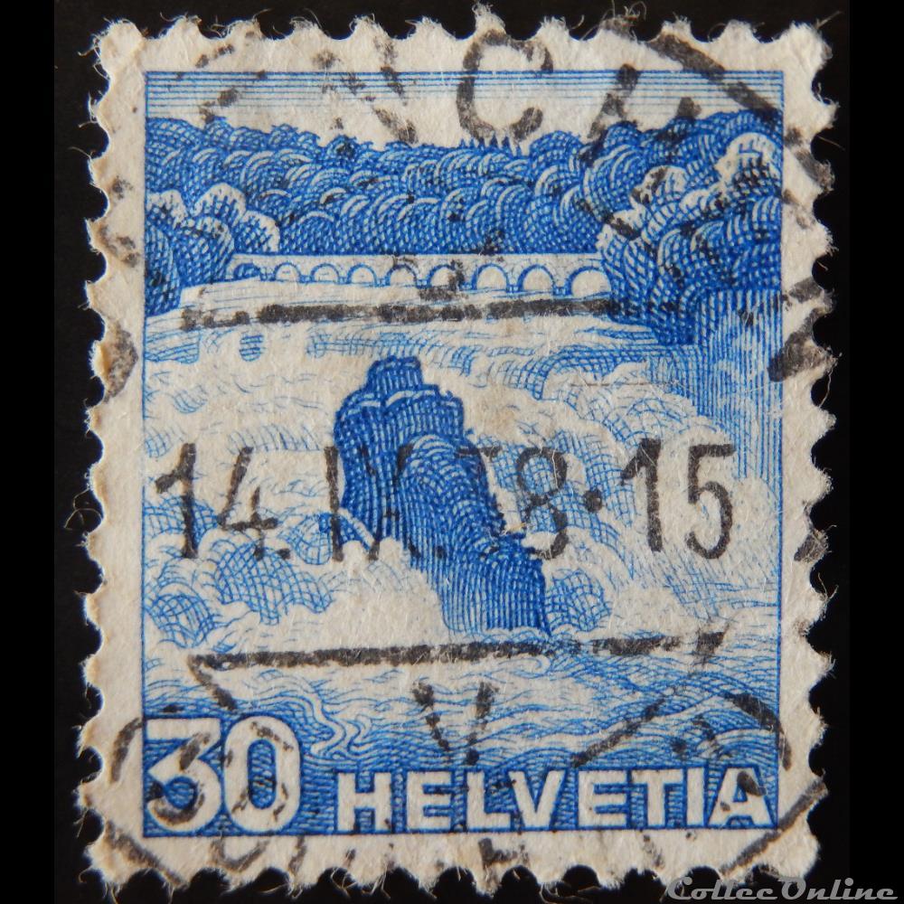 timbre europe suisse 00295 chutes du rhin pres de schaffhausen 30cts de 1936