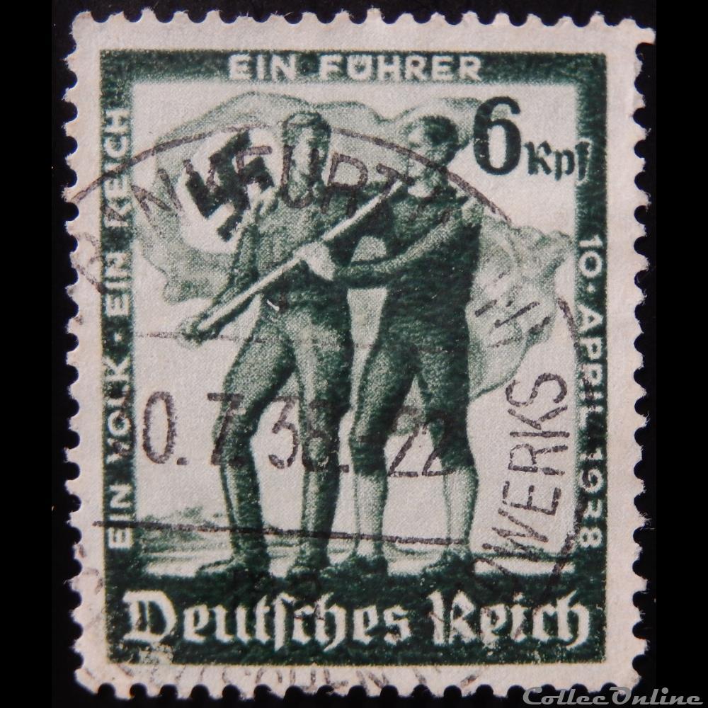 Allemagne Reich 00605 plébiscite Autrichien 6pf de 1938 timbre europe allemagne reich 00605 plebiscite autrichien 6pf de 1938