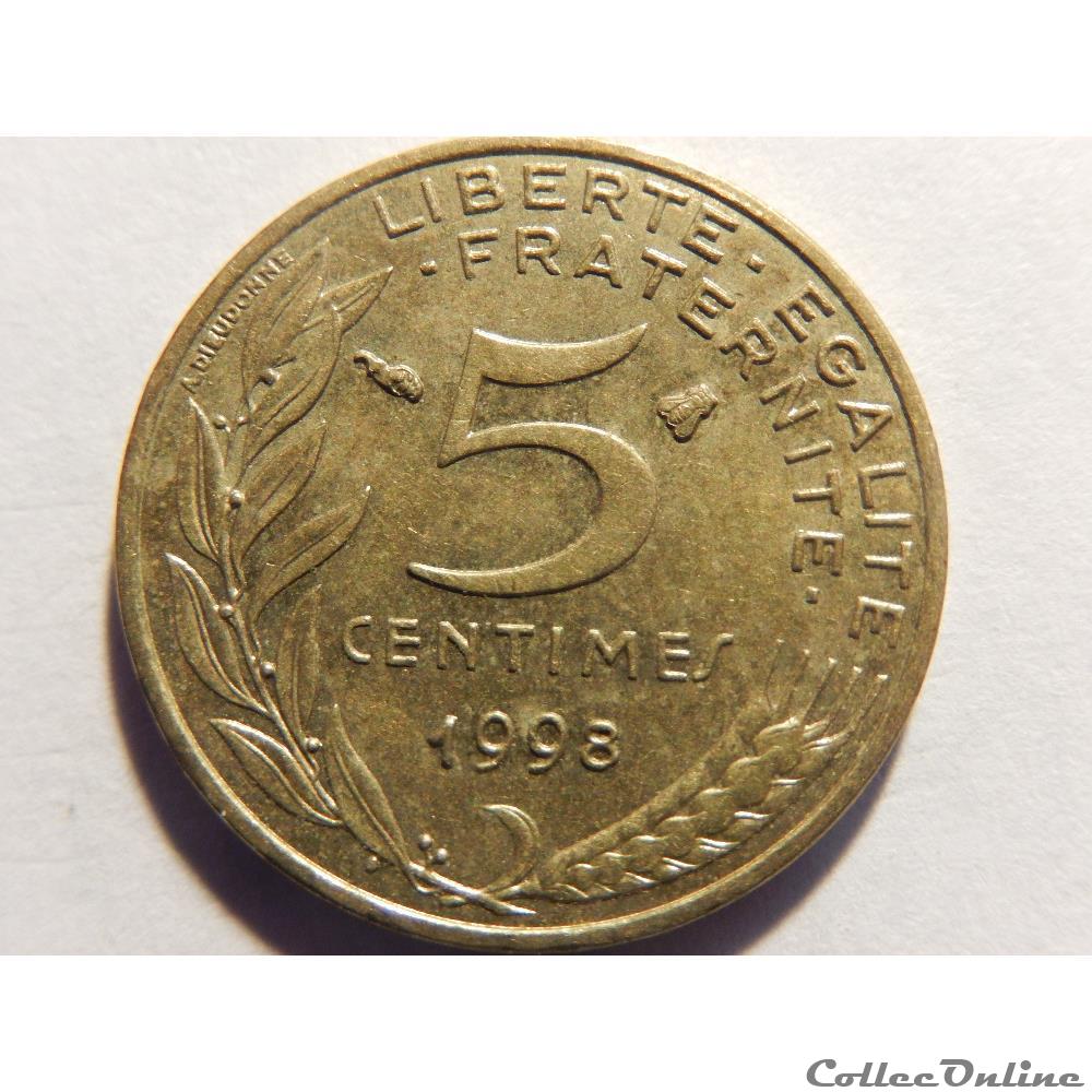 5 centimes Marianne 1998 monnaie france moderne 5 centimes marianne 1998