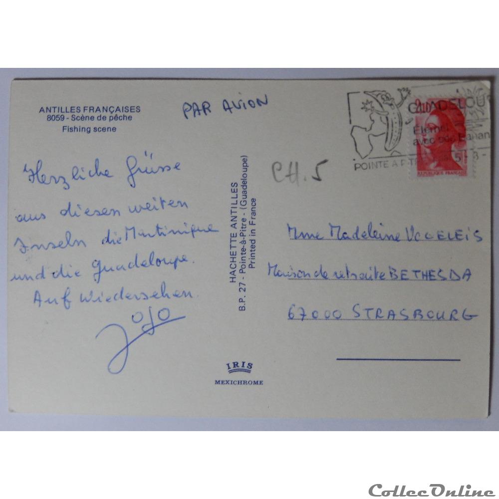 CP des antilles Françaises, scène de pêche carte postale france outre mer cp des antilles francaises scene de peche