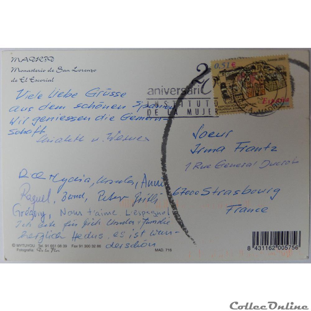 carte postale europe alsace cp espagne madrid