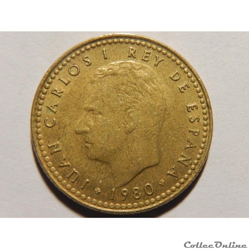 Espagne, 1 peseta de 1980, étoile 1980 2 monnaie monde espagne 1 peseta de 1980 etoile 1980