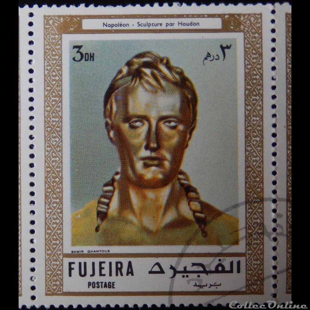 timbre asie emirat arabe uni fujeira 00138 c buste de napoleon bonaparte 3d de 1972
