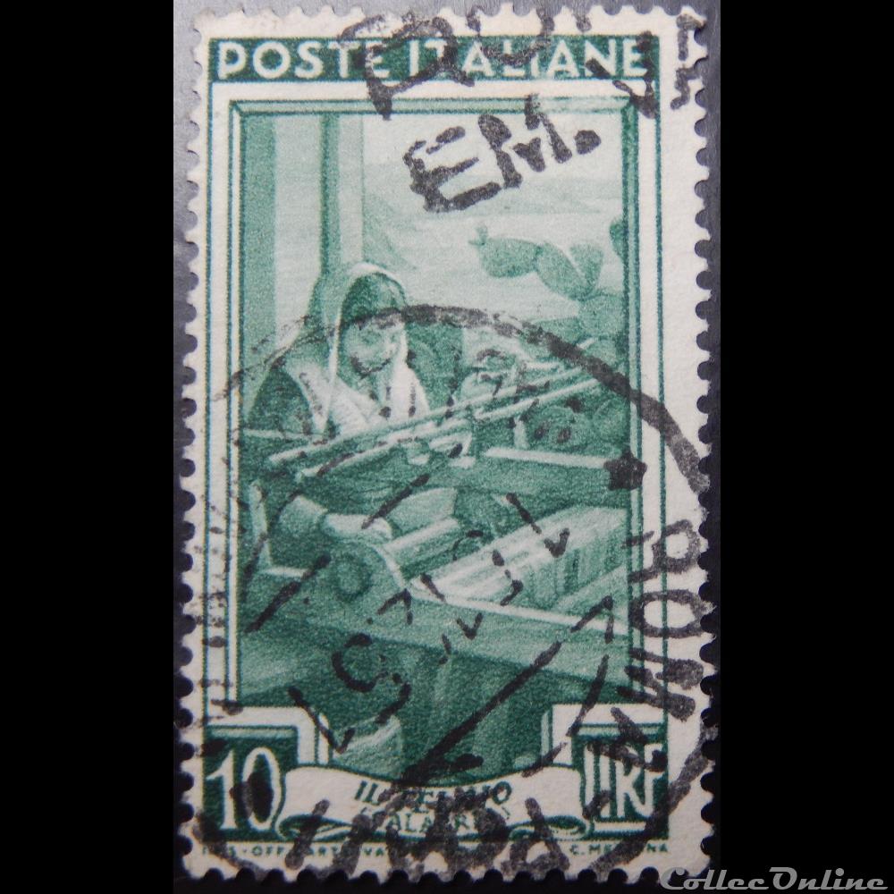 timbre europe italie 00577 calabre le cadre 10 lires de 1950