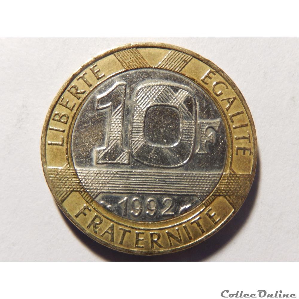 10 Francs Génie de la Bastille 1992 monnaie france moderne 10 francs genie de la bastille 1992