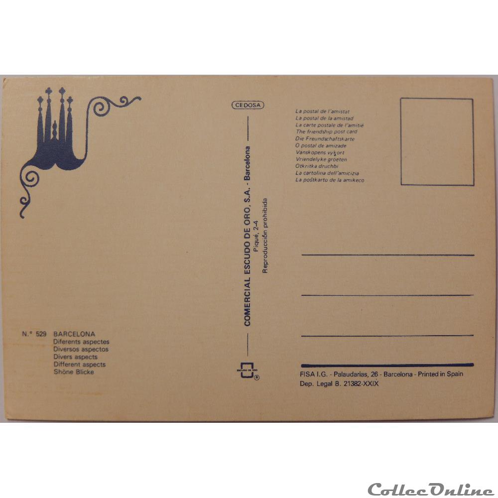 CP d'Espagne, Catalogne, Barcelone carte postale europe alsace cp espagne catalogne barcelone