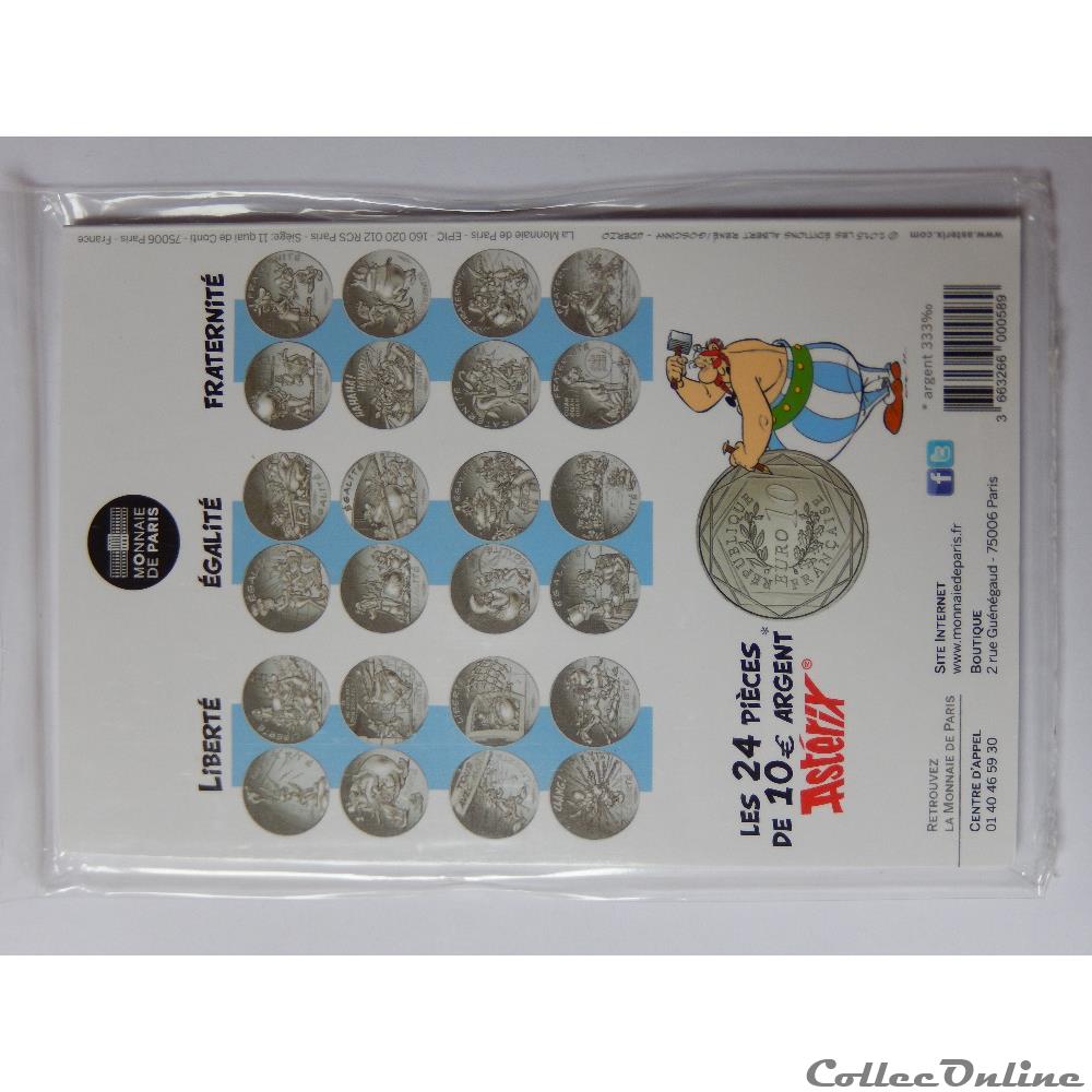 10 euros, Astérix et l'égalité Baffes 2015 3 monnaie france 10 euros asterix et egalite baffes 2015