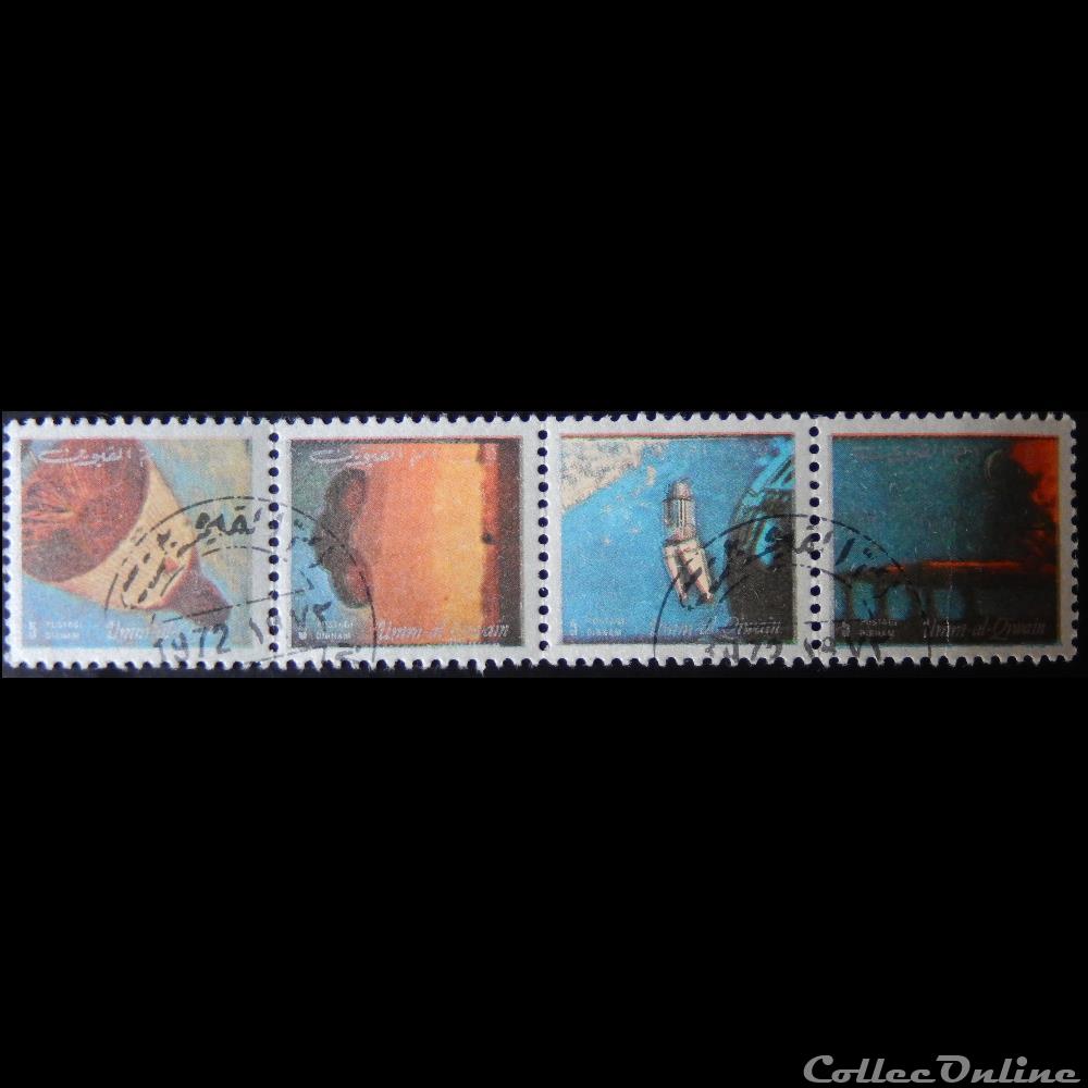 timbre asie emirat arabe uni umm al quwain 00874a voyage spatial scene 16 5d de 1972