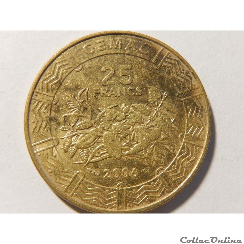 monnaie monde republique centrafricaine 25 francs cfa de 2006