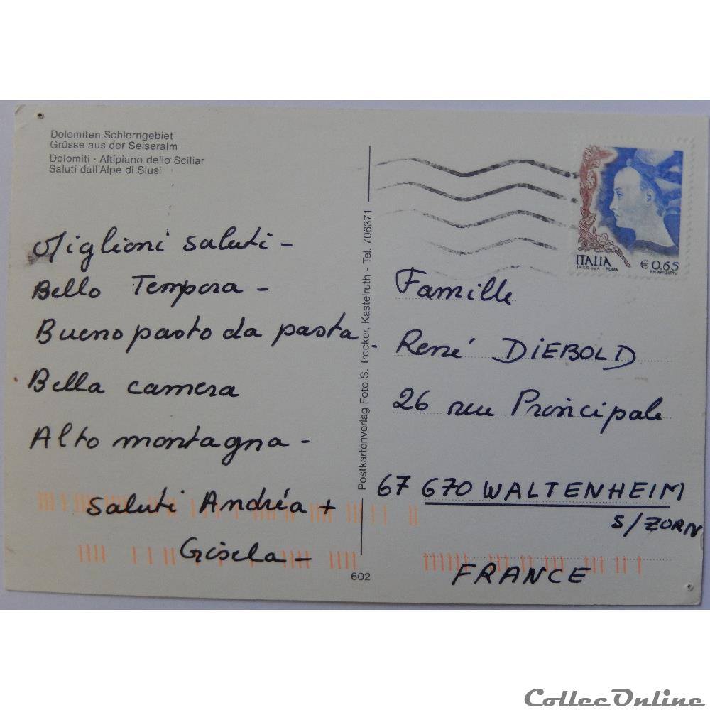 carte postale europe lorraine cp italie dolomites alpe de suisi