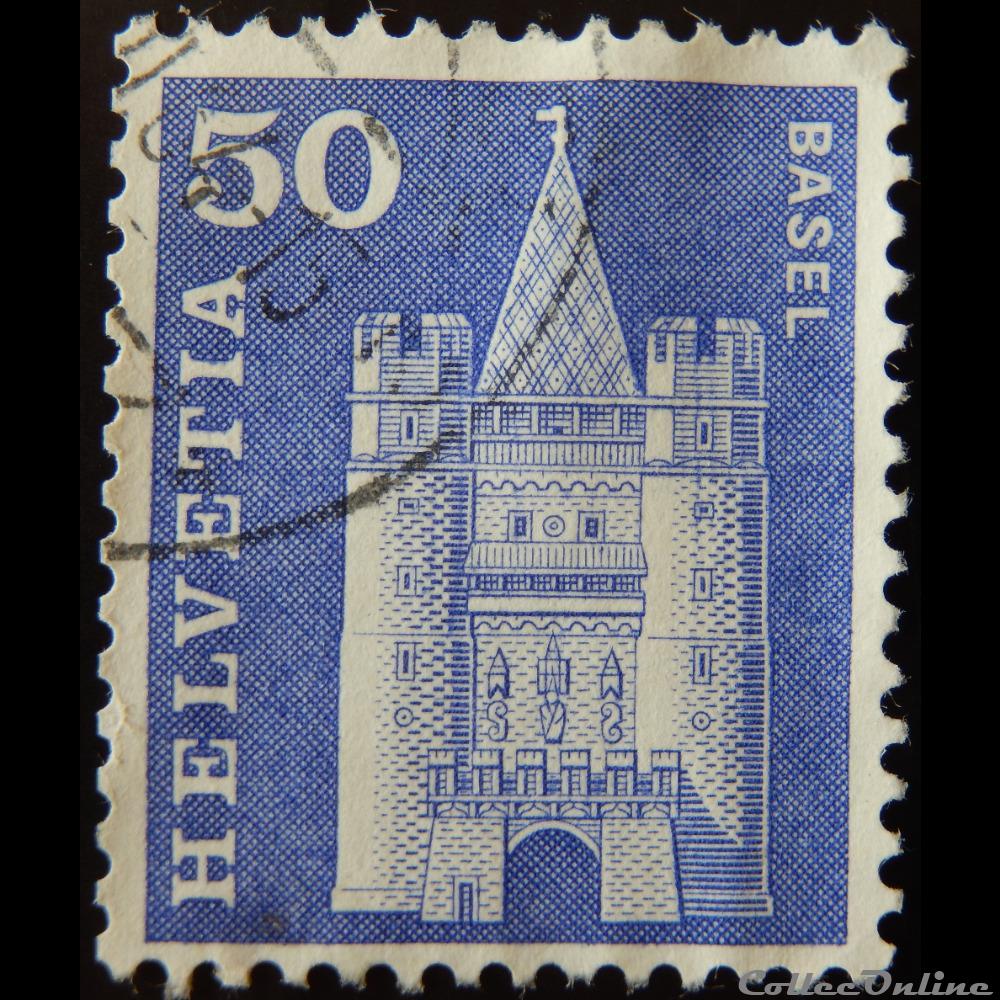 Suisse 00651 Porte Spalen de Bâle 50cts de 1960 3 timbre europe suisse 00651 porte spalen de bale 50cts de 1960