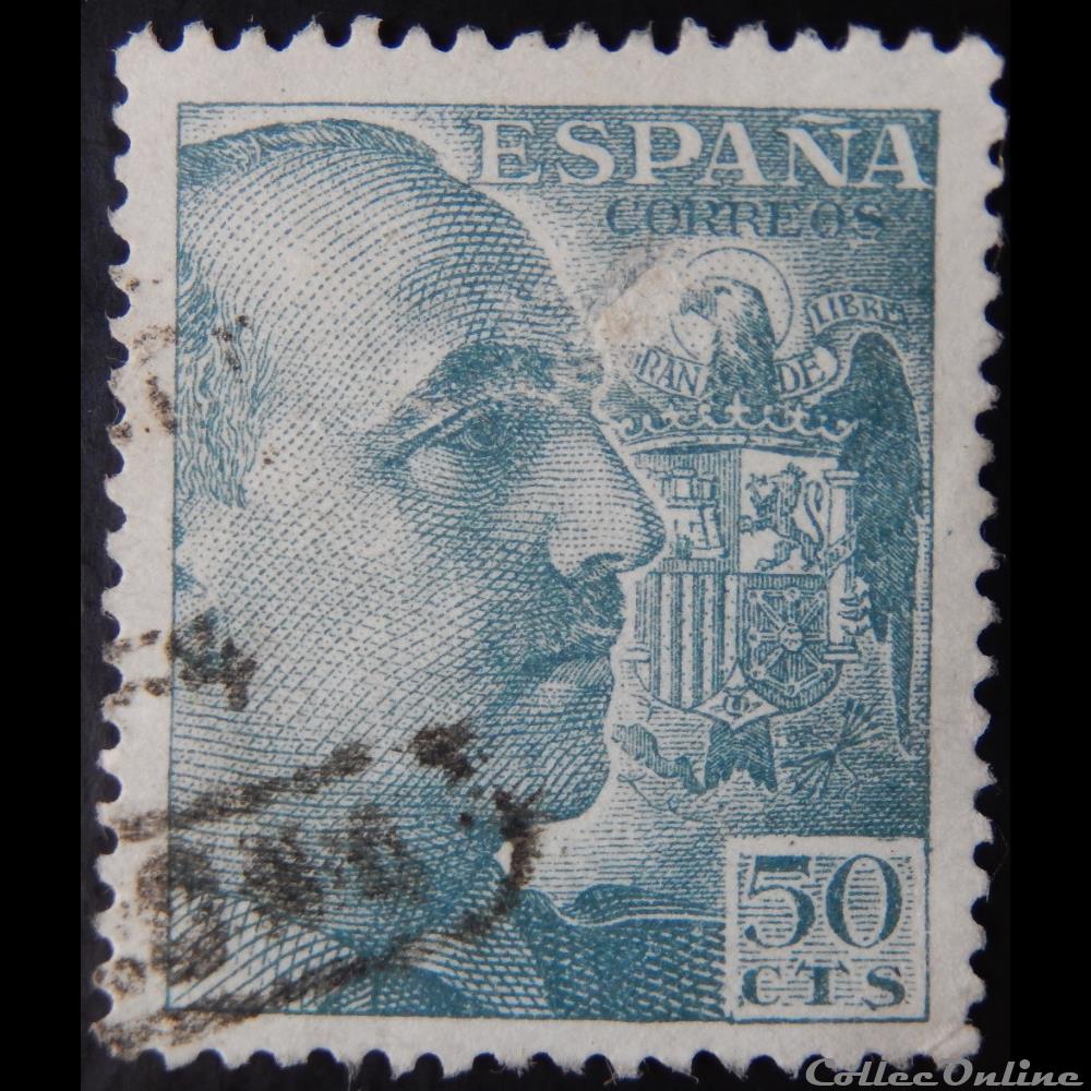 Espagne 00791 général Francisco Franco 50c de 1952 3 timbre europe espagne 00791 general francisco franco 50c de 1952