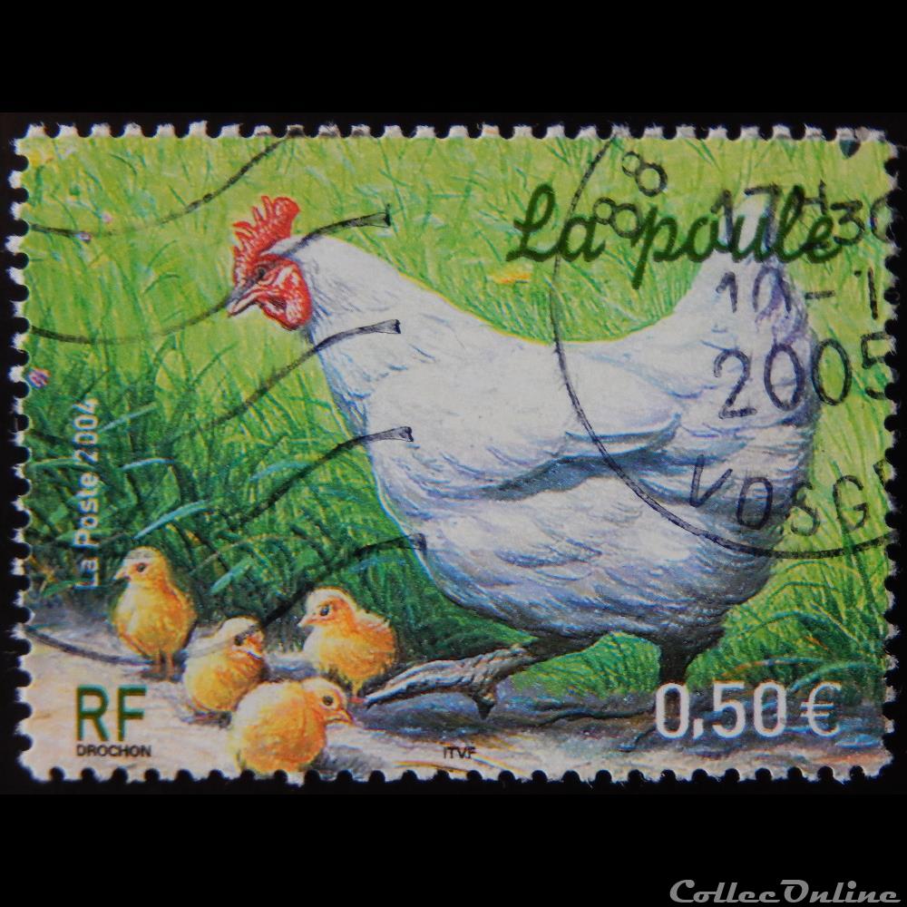 03663 Les animaux de la ferme La poule 0.50€ timbre france 03663 les animaux de la ferme la poule 0 50
