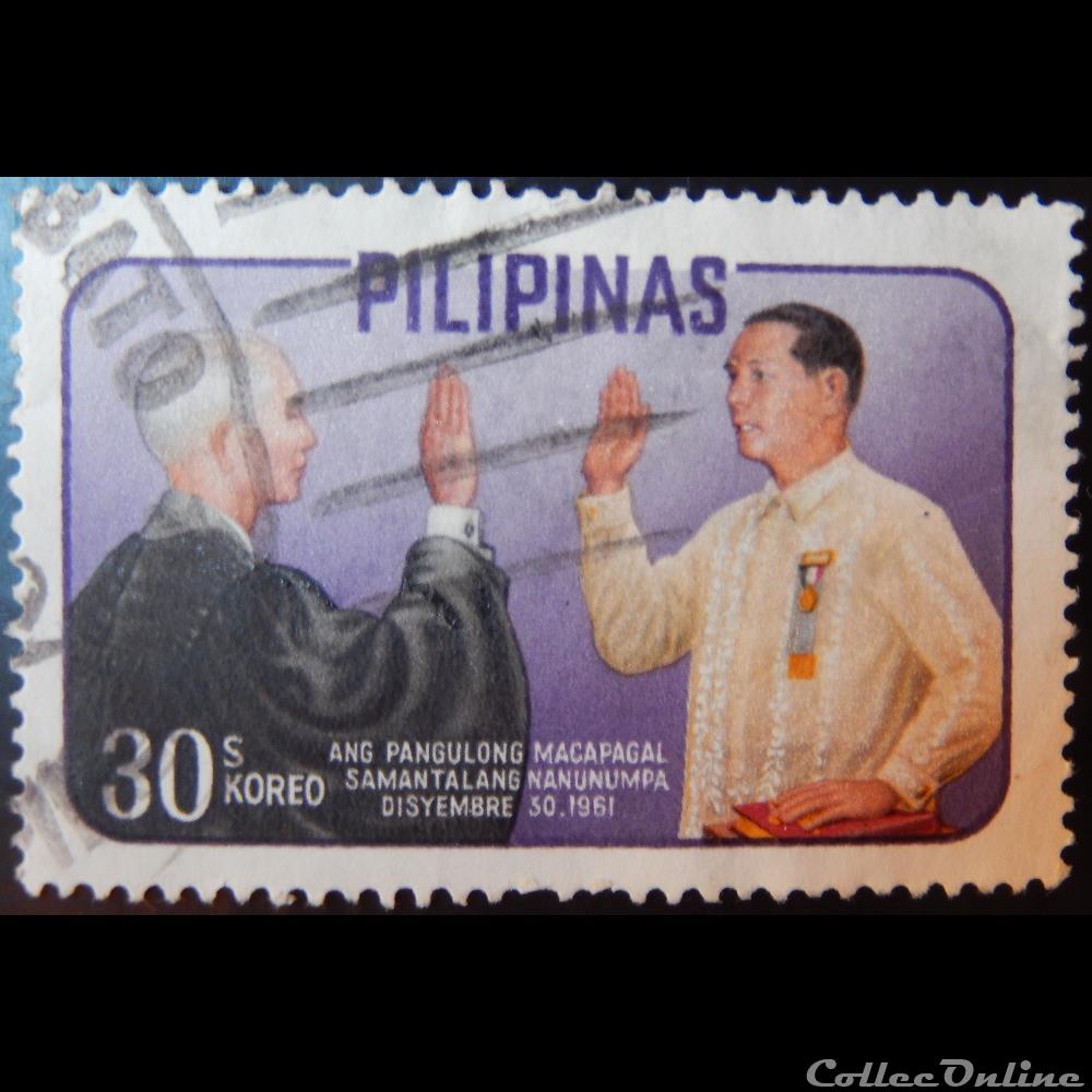Philippines 00549 President Macapagal Oath Taking 30c de 1962 timbre asie philippines 00549 president macapagal oath taking 30c de 1962