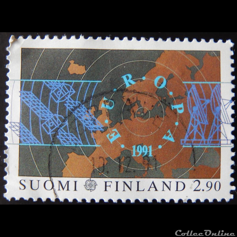 Finlande 01111 carte de l'Europe 2.90M de 1991 timbre finlande 01111 carte de europe 2 90m de 1991