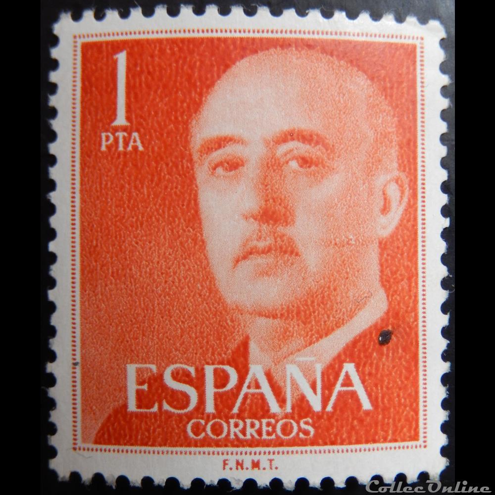 Espagne 00864 général Francisco Franco 1Pta de 1955 timbre europe espagne 00864 general francisco franco 1pta de 1955