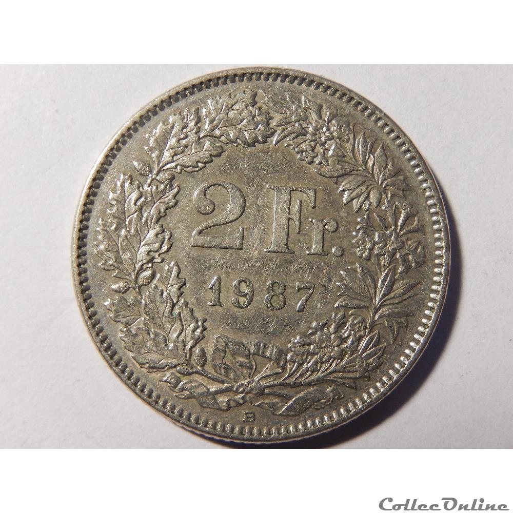 Suisse, 2 francs de 1987 monnaie monde suisse 2 francs de 1987