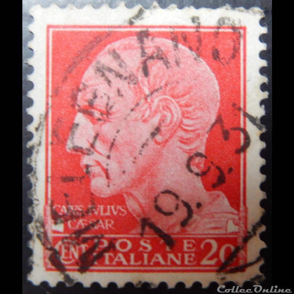 timbre europe italie 00228 buste de jules cesar 20c de 1929