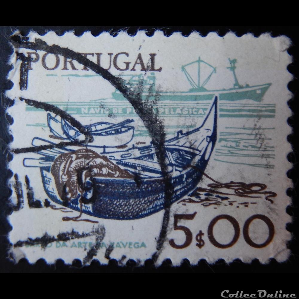 Portugal 01369 bateau de pêche et chalutier 5$00 de 1978 timbre europe portugal 01369 bateau de peche et chalutier 5 00 de 1978