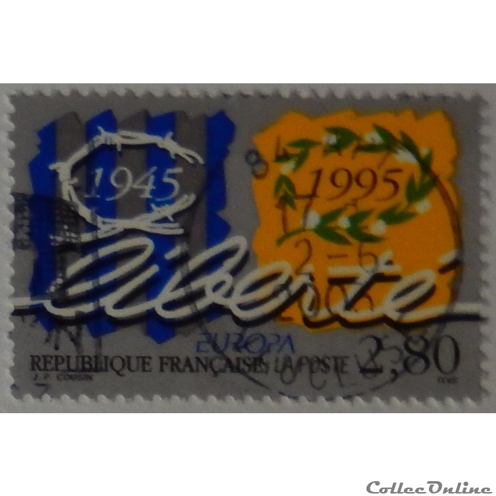 timbre france 02941 50ans de paix europa cept 2f80 de 1995