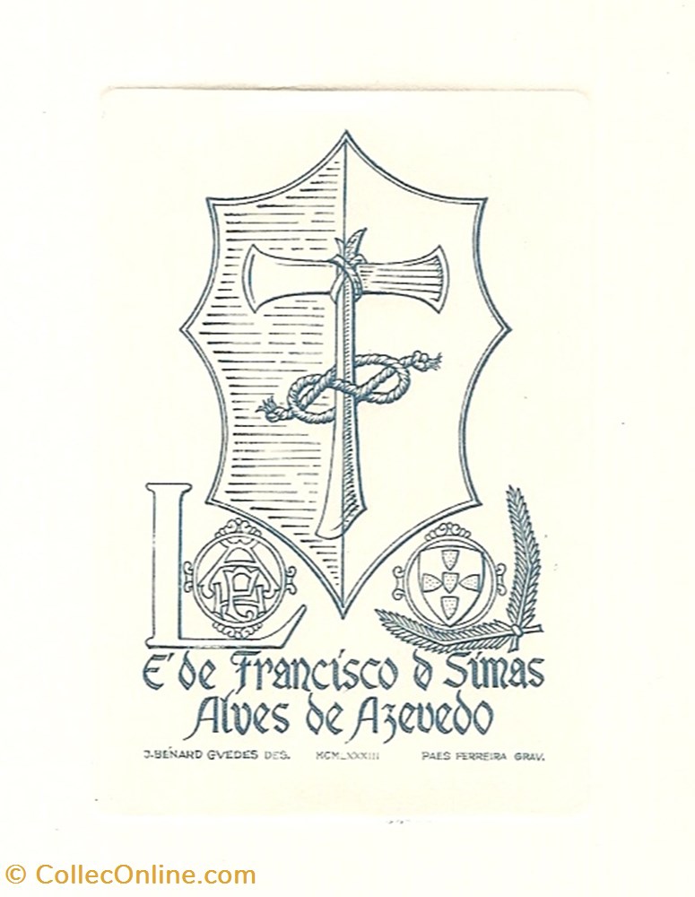 AZEVEDO vieux papier ex libri azevedo