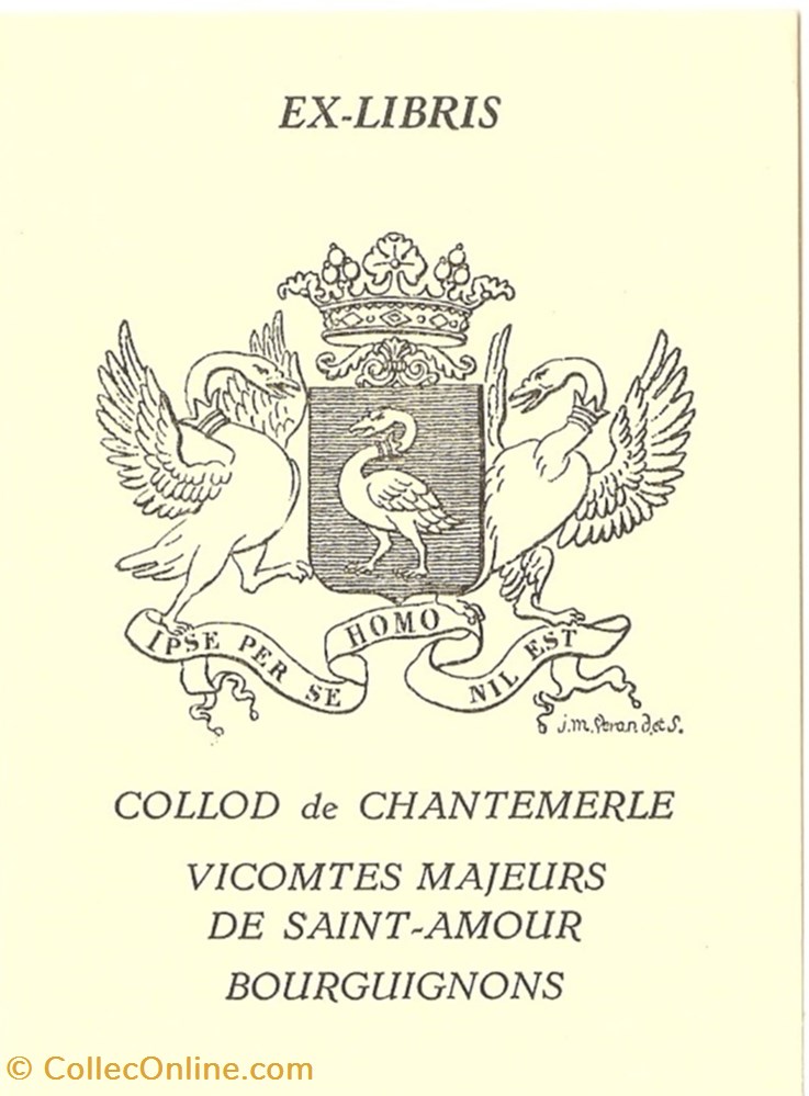 vieux papiers ex libris collod de chantemerle