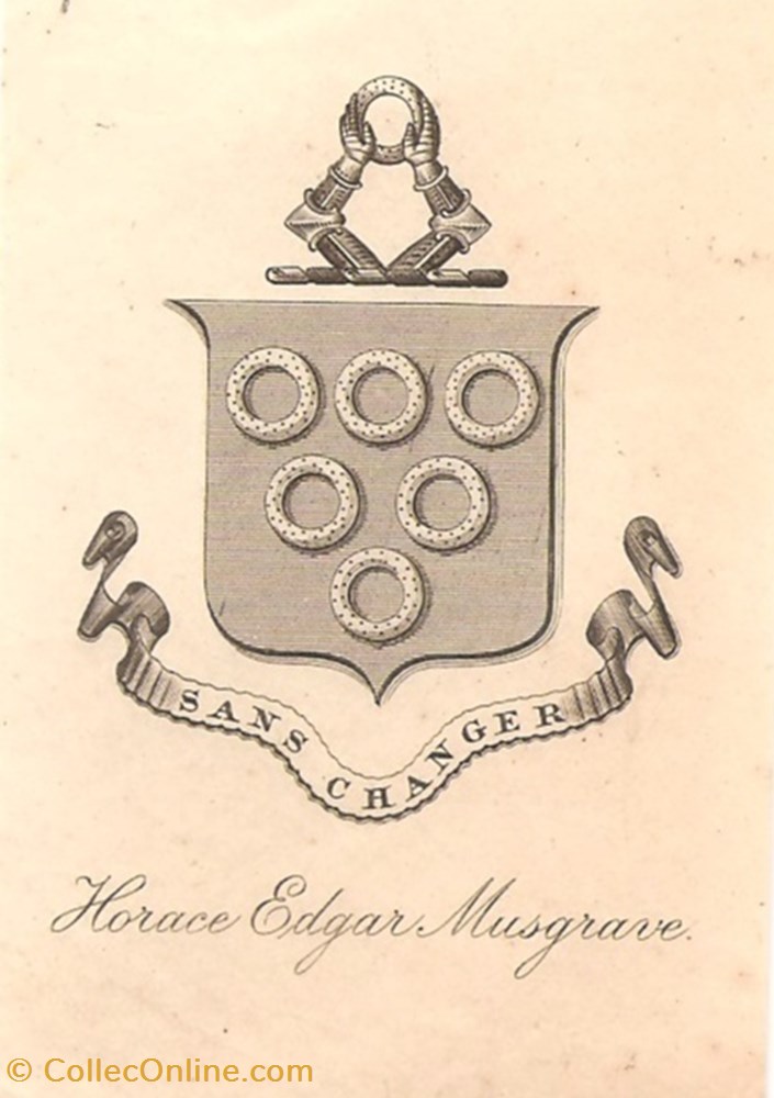 MUSGRAVE vieux papiers ex libris musgrave