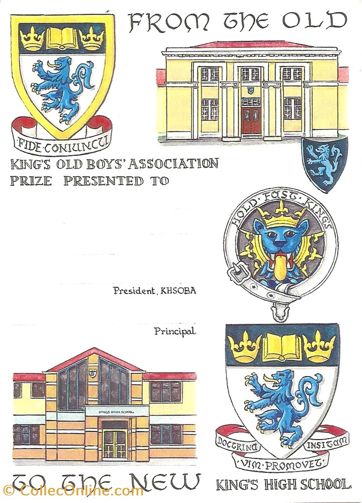 KING'S HIGH SCHOOL vieux papier ex libri kins high school