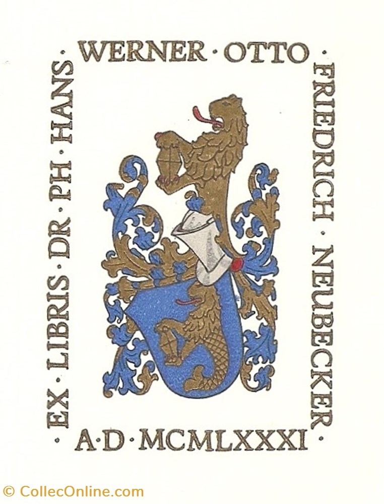 NEUBECKER vieux papier ex libri neubecker