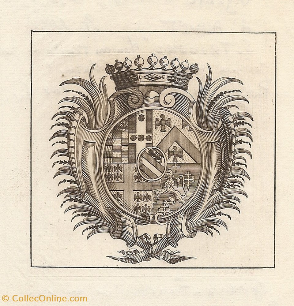 Sans légende (d'AUVEST, comte des MARETS) vieux papier ex libri sans legende auvest comte des marets