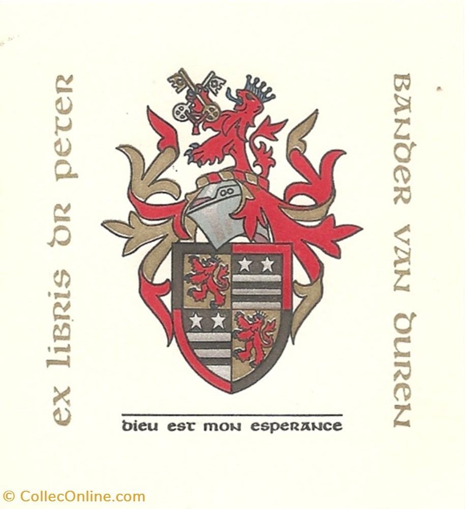 BANDER van DUREN vieux papier ex libri bander van duren